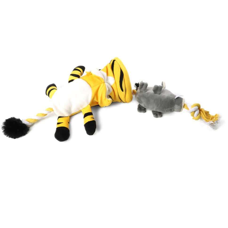 GiGwi Игрушка для собак Тигр с кабаном на веревке 53 см, серия CATCH & FETCH, 85069