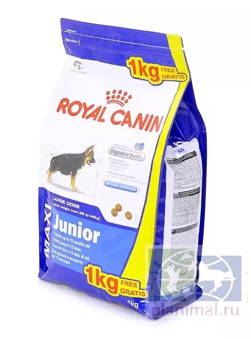 RC Maxi JUNIOR, корм для щенков крупных пород 15-18 мес., 3 кг + 1 кг в подарок