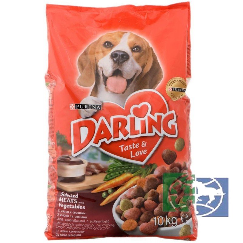 Сухой корм Purina Darling для собак всех пород, мясо с овощами, пакет, 10 кг