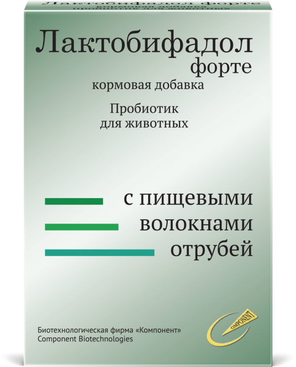 Компонент: Лактобифадол форте на отрубях для кошек, собак, грызунов, 40 гр.