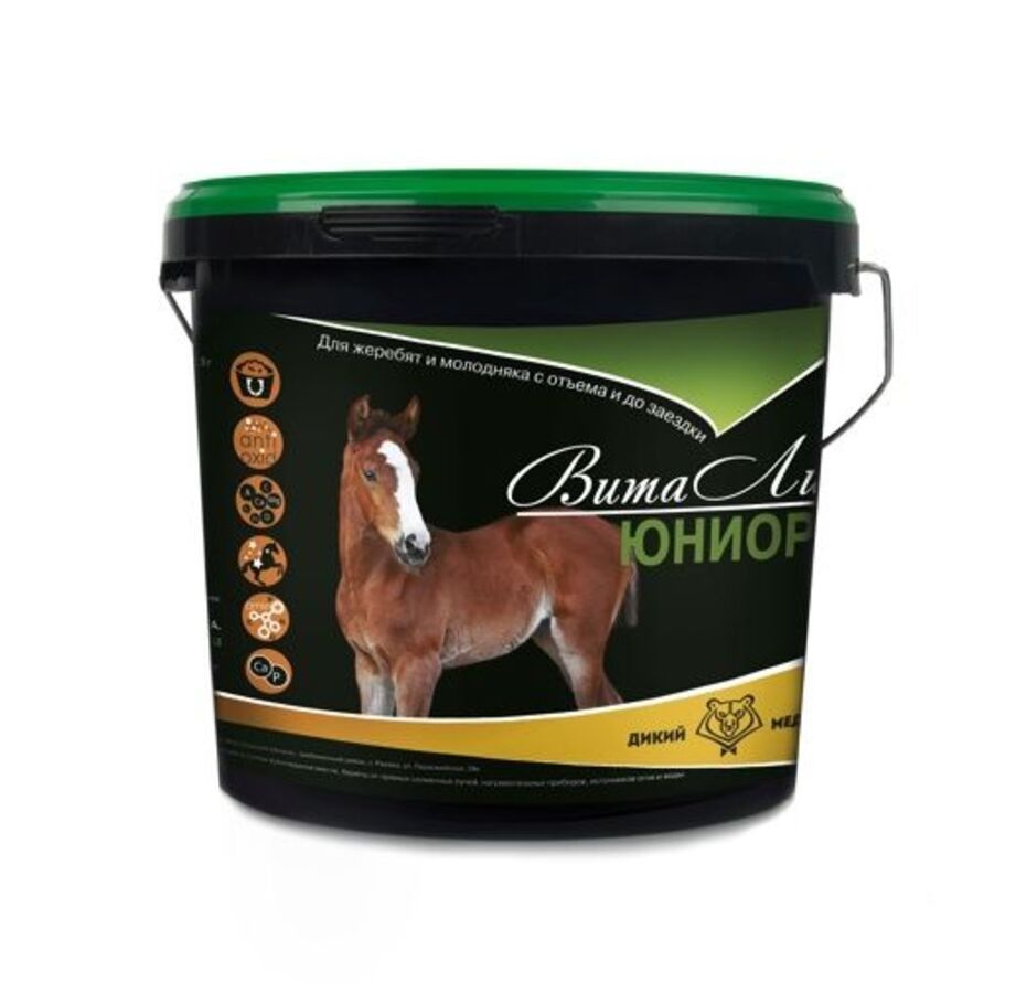 Дикий медведь: ВитаЛит Юниор подкормка для жеребят и молодых лошадей 4 кг