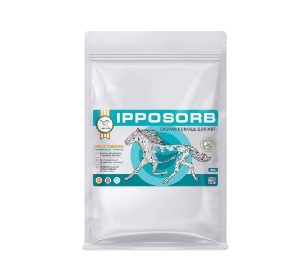 Пробио: Иппосорб, пробиотический энтеросорбент для лошадей, 0,8 кг на 1 курс, эко-пак