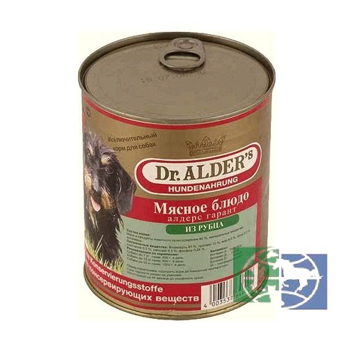 Влажный корм для собак Dr.Alder'S Дог Гарант с рубцом, 80% рубленного мяса, 750 гр.