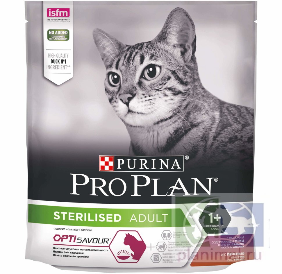 Pro Plan Sterilised Optisavour сухой корм для стерилизованных кошек утка с печенью, 0,4 кг