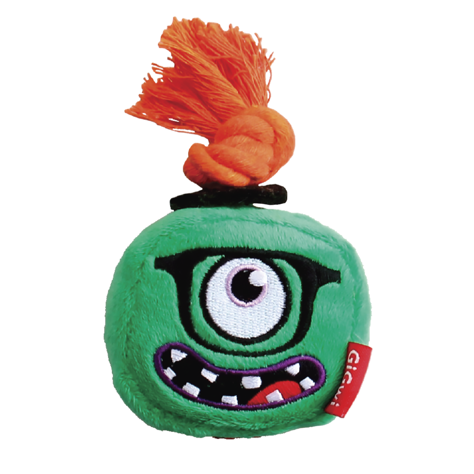 GiGwi Игрушка для собак Монстр с пищалкой и веревкой 8 см, серия MONSTER ROPE, 75515