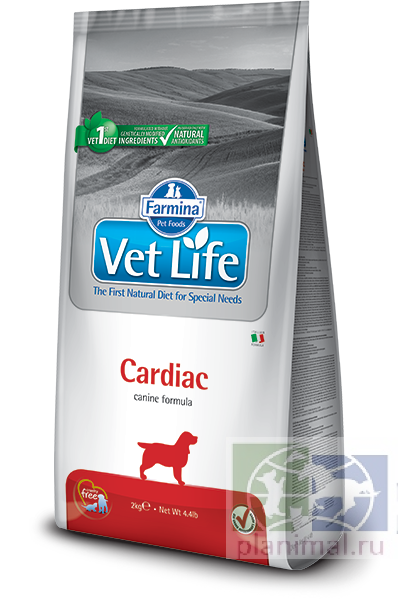 Vet Life Dog Cardiac диета для собак, для поддержания работы сердца при хронической сердечной недостаточности, 2 кг
