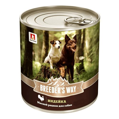 Влажный корм, для собак, Breeder’s way, Индейка, 350 гр.
