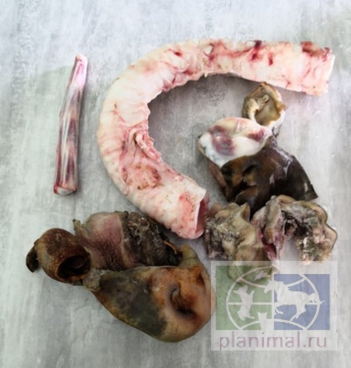 Dog Food Pro: Набор говяжий для собак: кости, трахея, хвост, легкие и пр., 1 кг