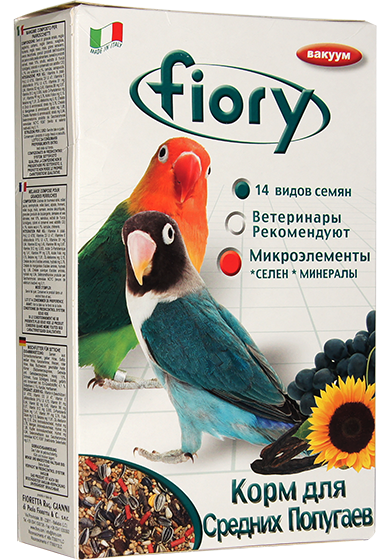 FIORY смесь для средних попугаев Parrocchetti Africa 800 гр.
