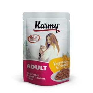 Karmy Adult консервы для кошек курица в соусе, 80 гр.