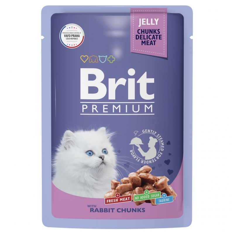 Brit: Premium, Пауч для котят, Кролик в желе, 85 гр.