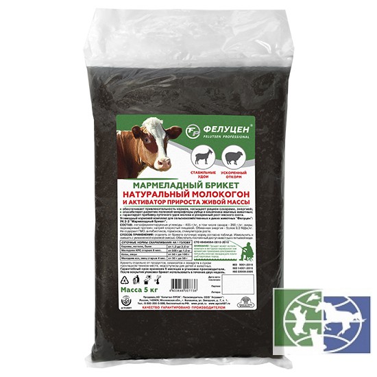 КП: Фелуцен УК2-2 Мармеладный брикет для сельскохозяйственных и диких животных, 5 кг