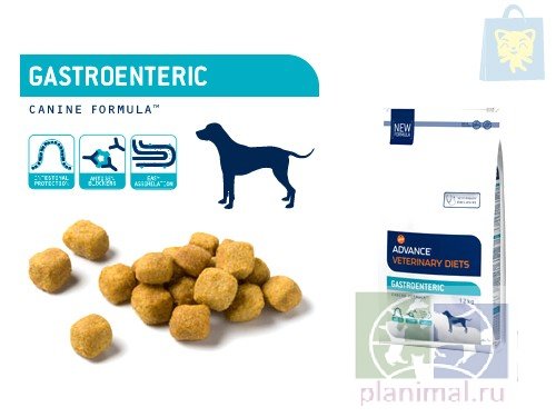 Advance диета для собак при патологии ЖКТ с ограниченным содержанием жиров Gastro Enteric, 12 кг