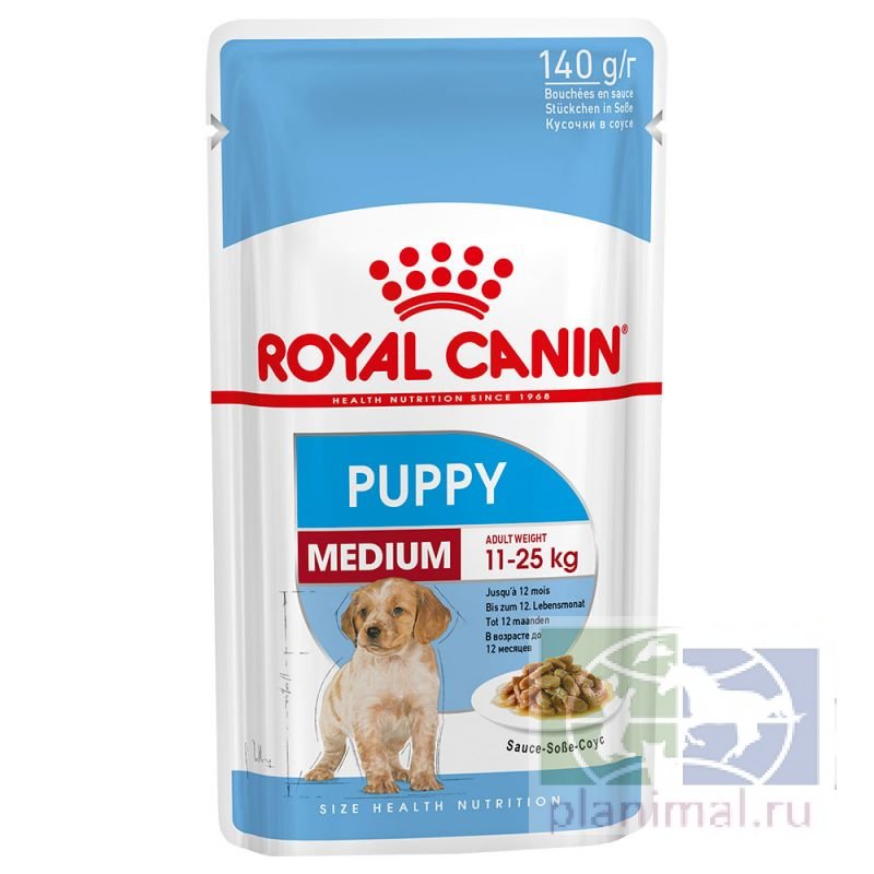 Royal Canin Medium Puppy кусочки в соусе для щенков средних пород собак до 12 мес., 140 гр.