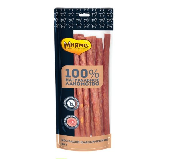 Мнямс лакомство для собак Колбаски классические 80 гр.
