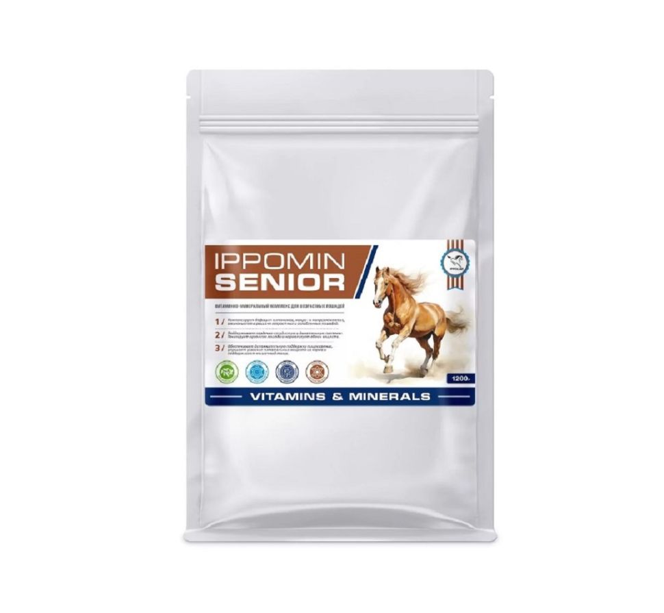Пробио Иппомин SENIOR / Сеньор витаминно-минеральный комплекс для возрастных лошадей, эко-упаковка 1,2 кг