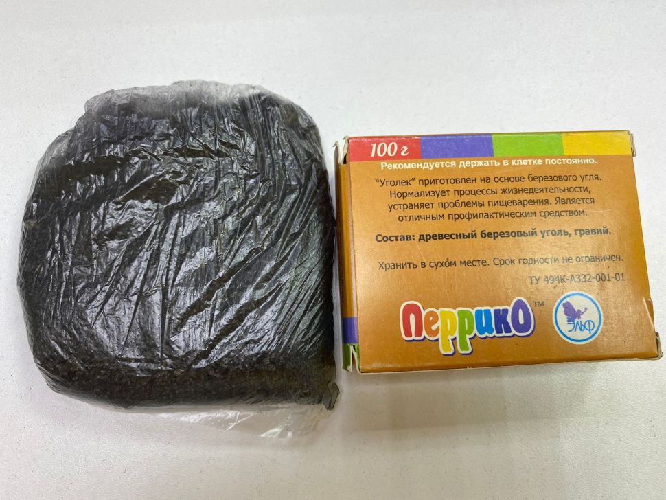 Эльф: Минеральная подкормка для певчих и декоративных птиц «Уголек» 100 гр. коробочка