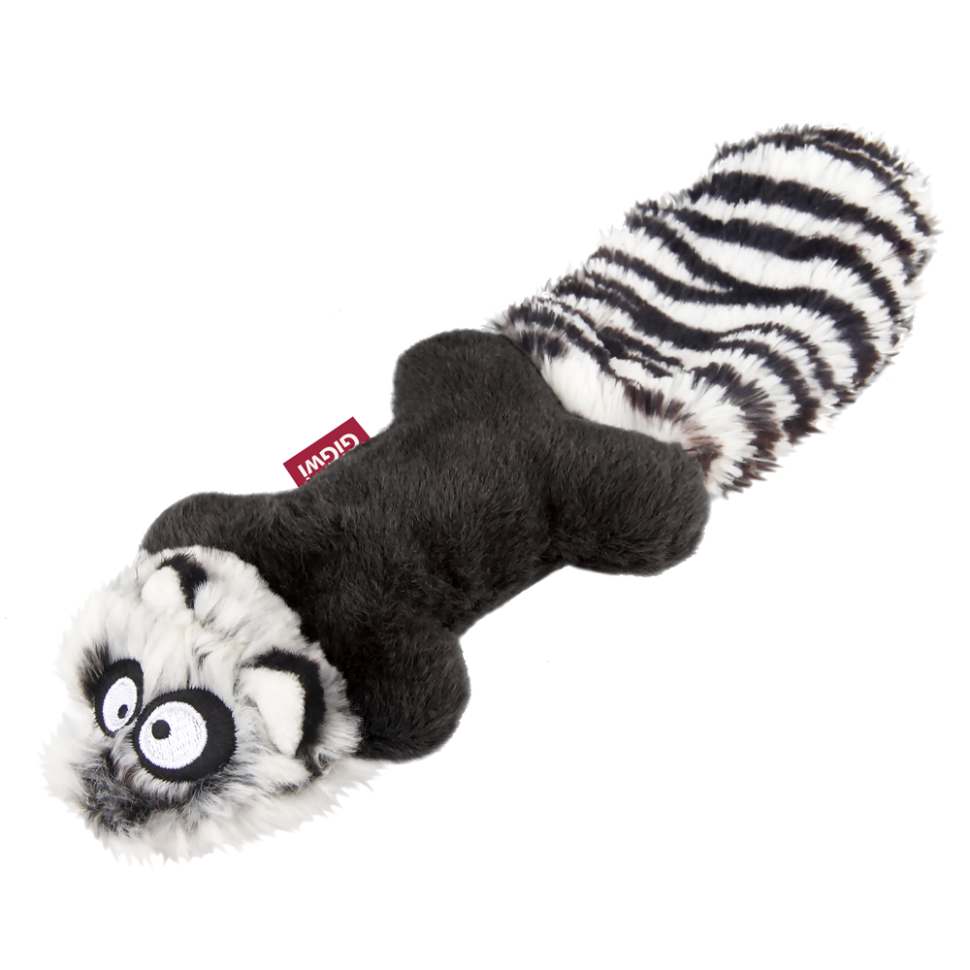 GiGwi Игрушка для собак Енот с пищалками 24 см с набивкой из полнотелой резины, серия PLUSH FRIENDZ, арт. 75538