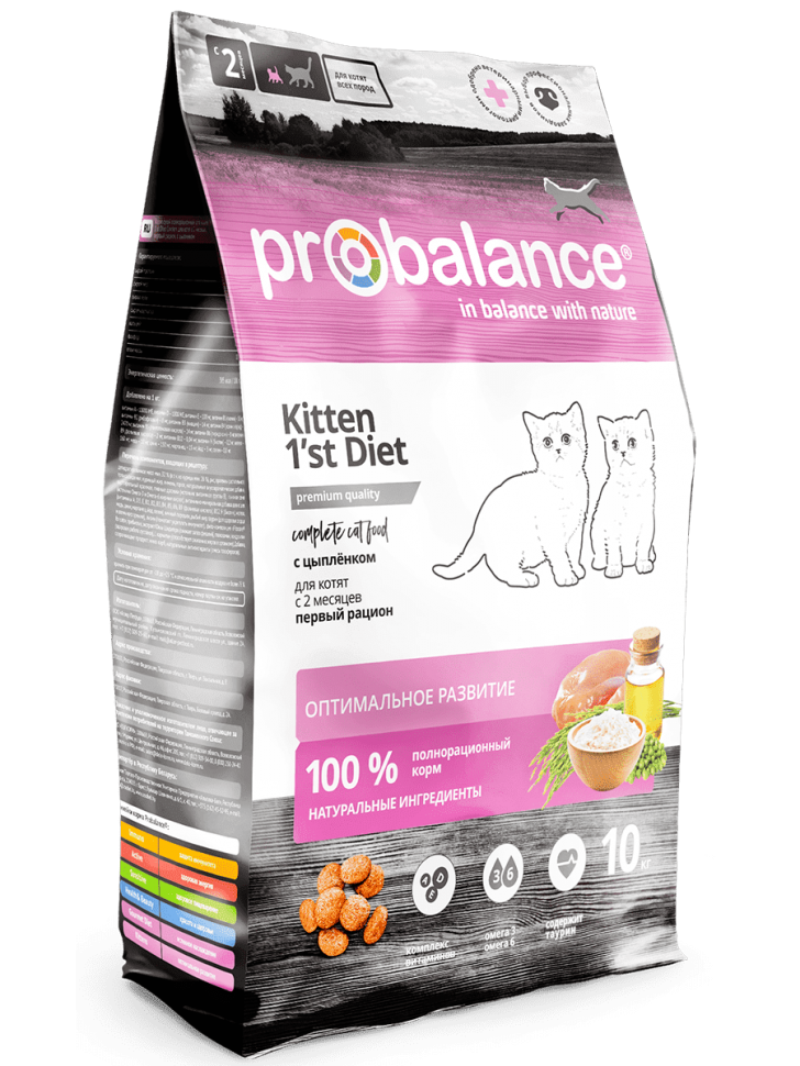 Probalance корм для котят, первый рацион с 2 месяцев, с цыпленком, 1,8 кг