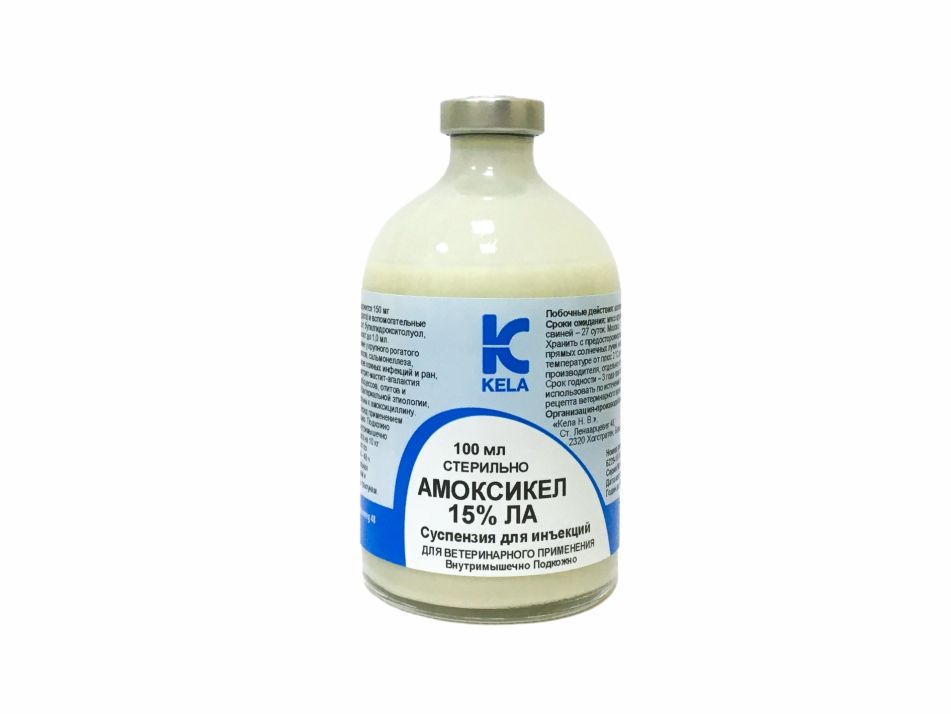Kela: Амоксикел 15%, суспензия для инъекций, 100 мл