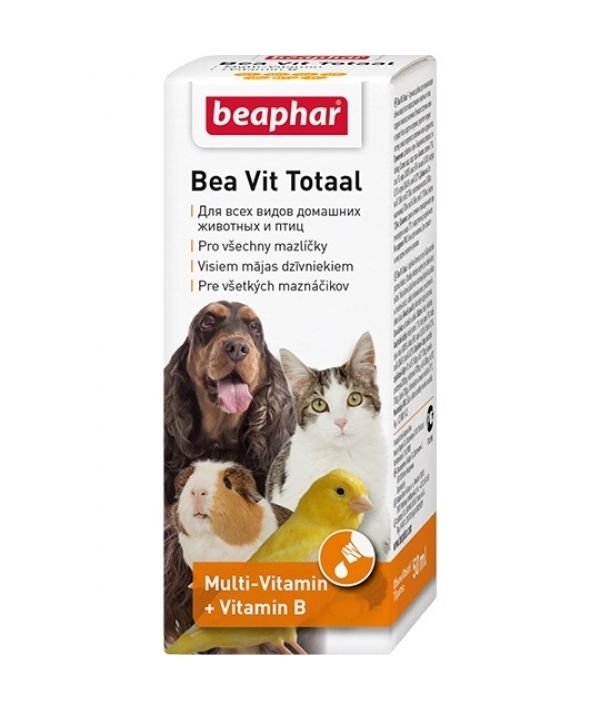 Beaphar: Bea Vit Total, мультивитамины + витамины группы В, для всех домашних животных и птиц, орально, 50 мл