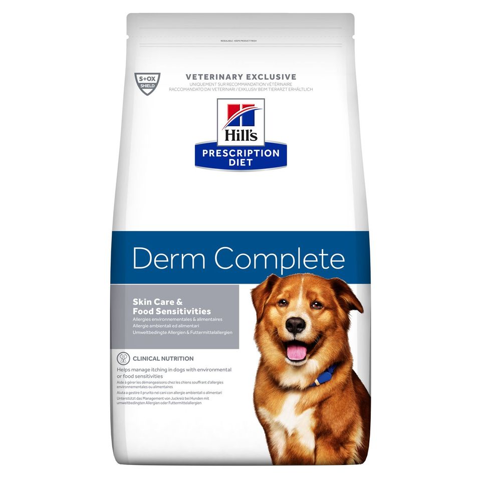 Hill's: Dog PD Derm Complete, сухой корм, при аллергии на пищу и окружающую среду, для собак, 1,5 кг