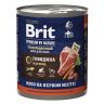 Brit Premium by Nature Консервы с говядиной и печенью для взрослых собак всех пород, 850 гр.