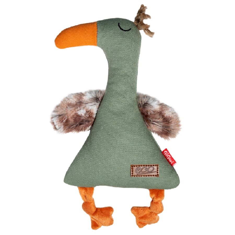 GiGwi Игрушка для собак Утка 25 см, хрустит, серия CATCH & FETCH ECO, 85015