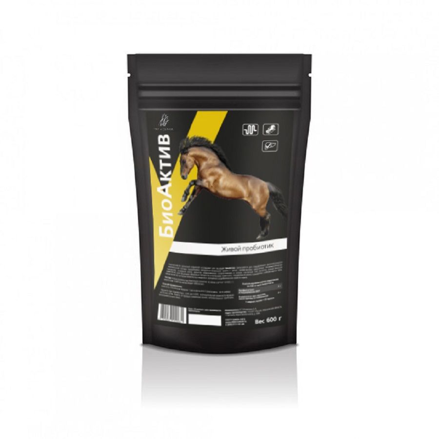 Дикий медведь: БиоАктив пробиотический комплекс, живые дрожжи для лошадей, 0,6 кг