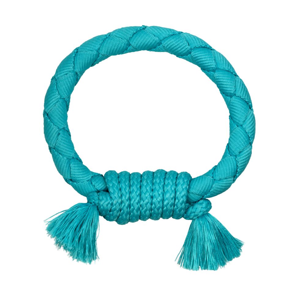 Playology жевательное кольцо-канат DRI-TECH RING для собак средних и крупных пород, с ароматом арахиса, цвет голубой