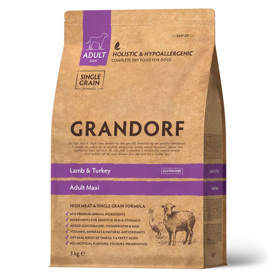 Grandorf Dog Lamb&Rice Maxi корм для собак крупных пород, ягненок с рисом, 3 кг