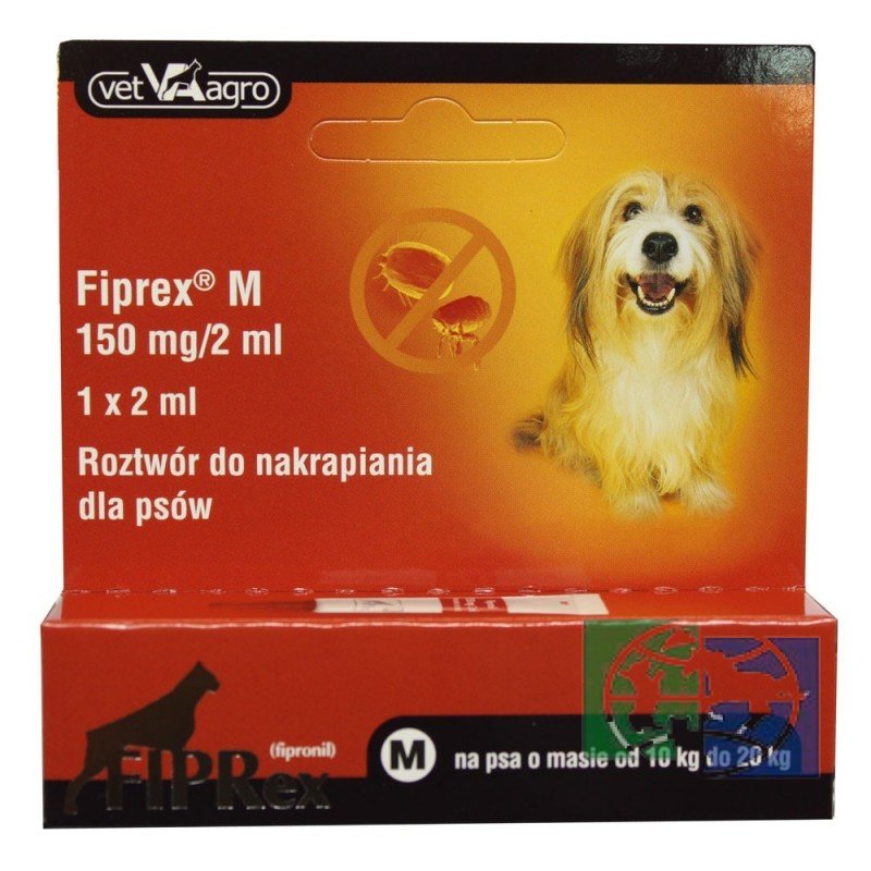 Vetagro: Фипрекс 75 спот-он капли на холку д/собак 10-20 кг (L), 3 пип./уп., 1 пипетка