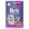 Brit: Premium, Пауч для взрослых, стерилизованных кошек, Индейка с сыром в желе, 85 гр.