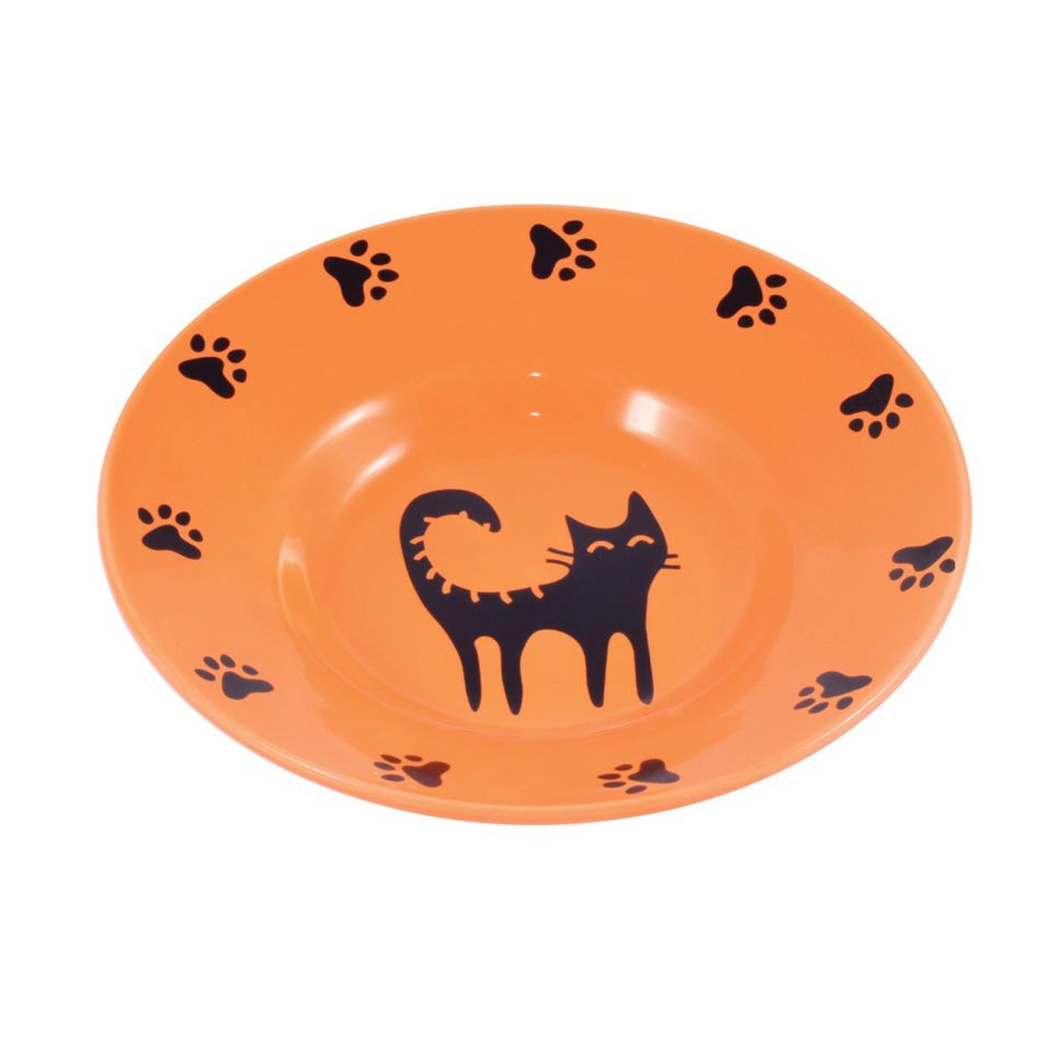 Mr.Kranch: КерамикАрт, миска керамическая, блюдце для кошек, оранжевая, 140 мл 