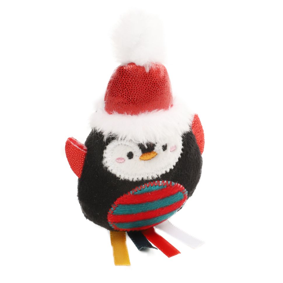 GiGwi X-mas TALES Игрушка мягкая для кошек Пингвин с ленточками, 90/115 мм, 85103
