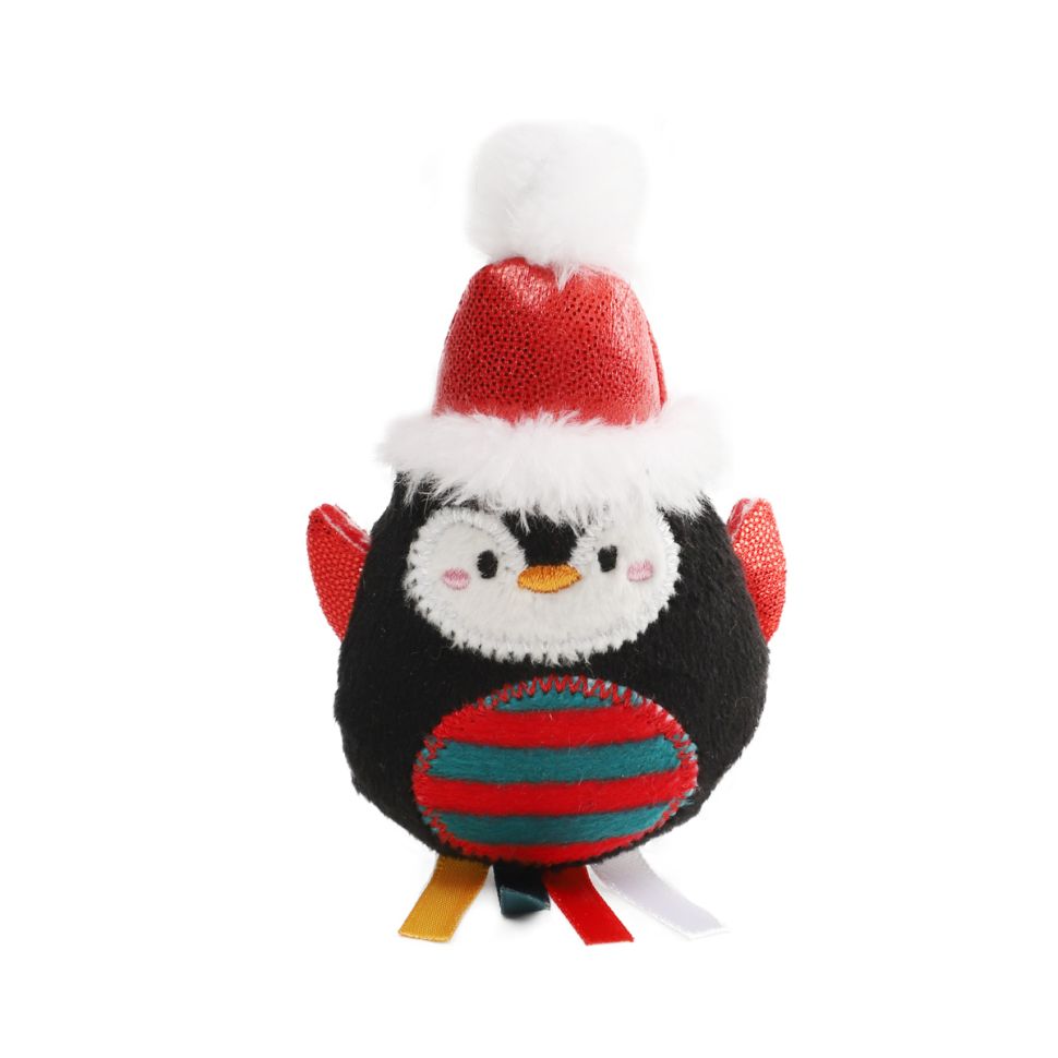 GiGwi X-mas TALES Игрушка мягкая для кошек Пингвин с ленточками, 90/115 мм, 85103