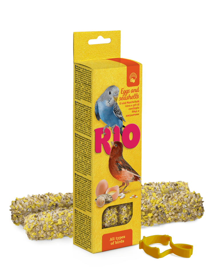 RIO: Палочки для всех видов птиц, с яйцом и ракушечником, 2 шт. по 40 гр.