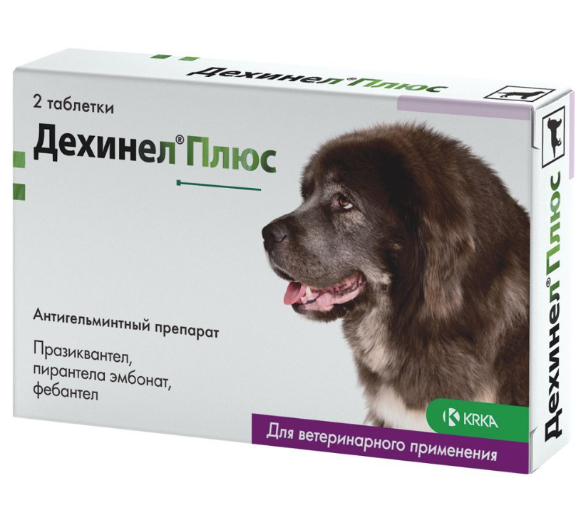 KRKA: Дехинел Плюс для собак крупных пород, 525 мг/504мг, уп. 12 таб., цена за 1 табл.