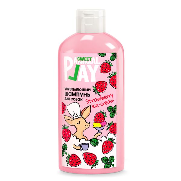 Animal Play Sweet Укрепляющий шампунь для собак Клубничное морожение, 300 мл