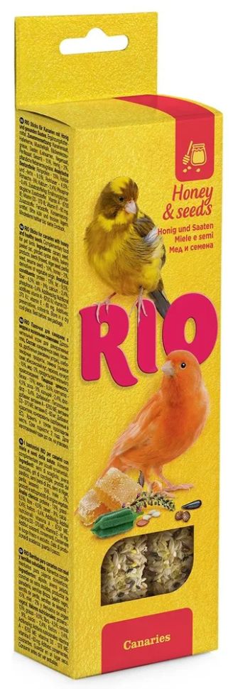 RIO: Палочки для канареек, с медом и полезными семенами, 2 шт. по 40 гр.