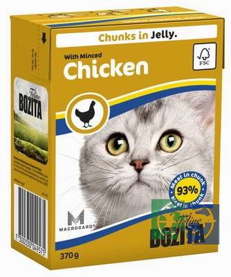 Bozita Feline Minced Chicken Tetra Pak кусочки в желе с рубленой курицей для кошек, 370 гр.