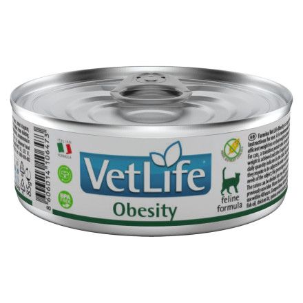Vet Life: Obesiti, корм влажный, при ожирении, для кошек, паштет, 85 гр.