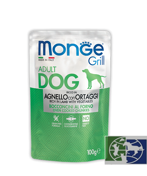Monge Dog Grill Pouch паучи для собак ягненок с овощами 100 гр.