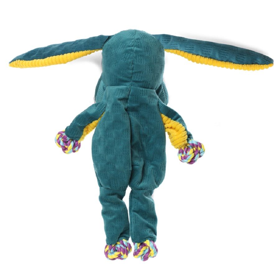 GiGwi Игрушка для собак Заяц с веревкой 33 см, пищалка, серия PLUSH FRIENDZ, 85067