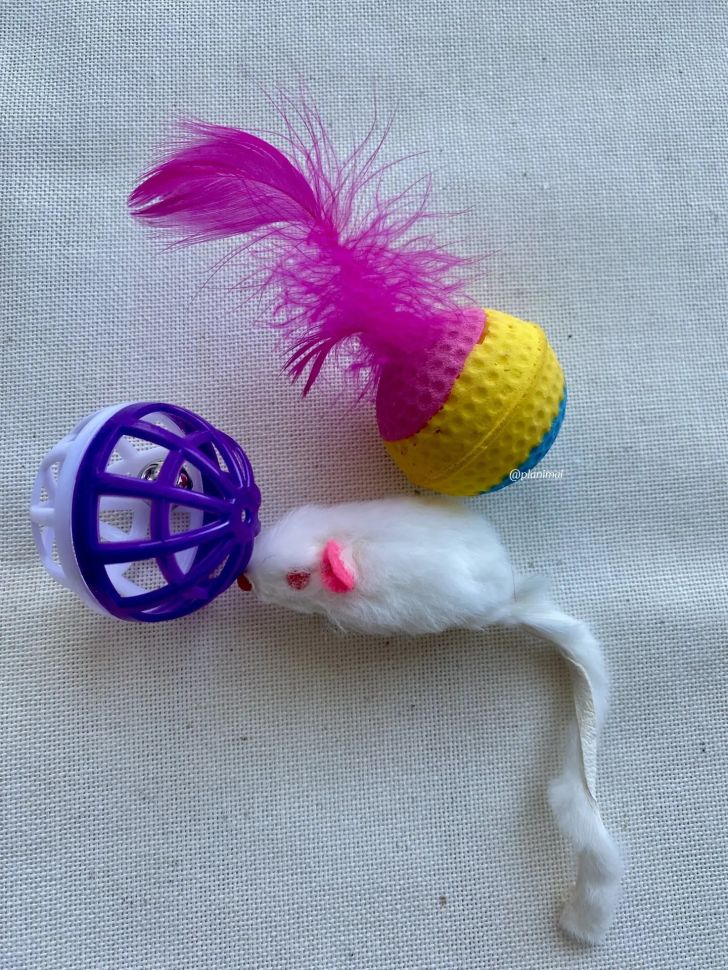 Triol: Набор игрушек для кошек "Активная игра 5", мяч d= 4 см, мышь 4,5 см, шар d=3,5 см, 22181034