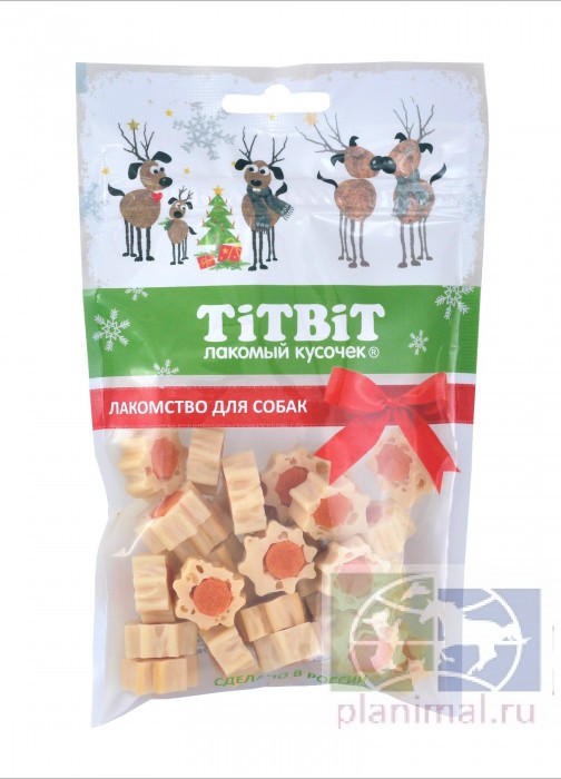 TiTBiT: Мармелад мясной с лососевой начинкой mini для собак (Новогодняя коллекция) 70 г