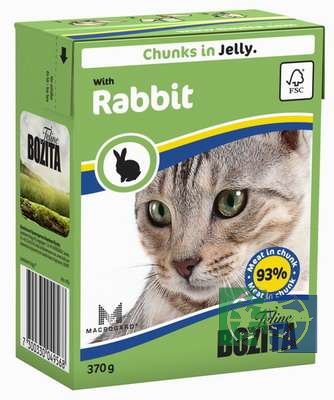 Bozita Feline Rabbit Tetra Pak кусочки в желе с кроликом для кошек, 370 гр.