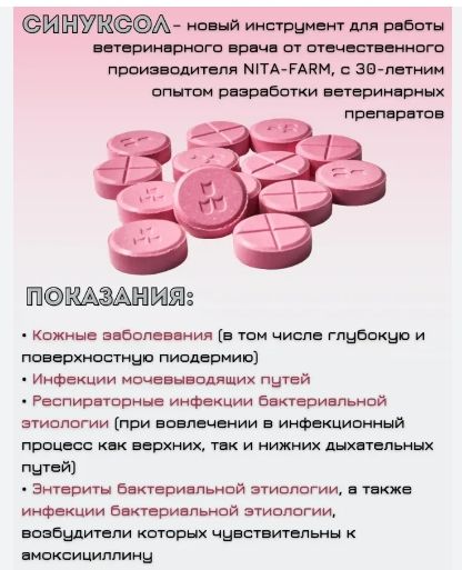 Nita-Farm: Синуксол 500 мг, амоксициллин, клавулановая кислота, 10 таблеток