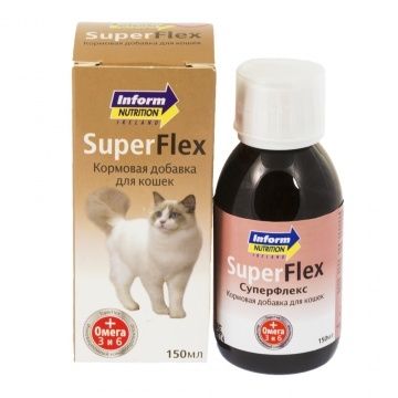 Inform Nutrition: Супер Флекс / EliteFlex Liquid for Cats, кормовая добавка, хондропротектор для кошек, 150 мл