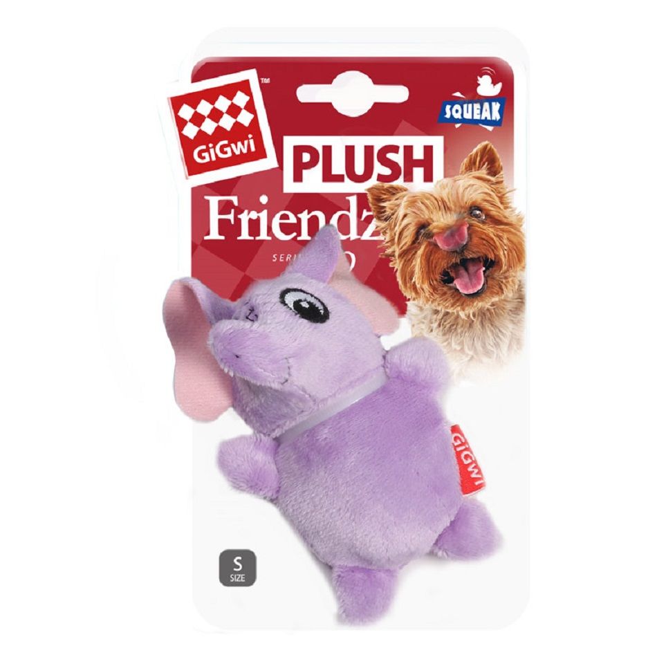 GiGwi Игрушка для собак Слон с пищалками 11 см, серия PLUSH FRIENDZ, арт. 75013